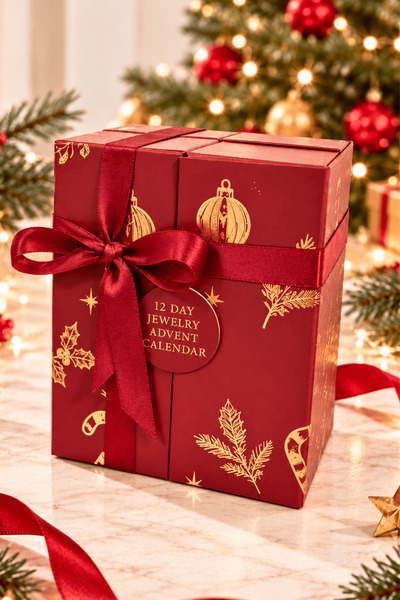 Elika Silver 12'li Yılbaşı Hediye Seti - Puzzle Advent Calendar - 925 Ayar Gümüş Takı Hediye Kutusu