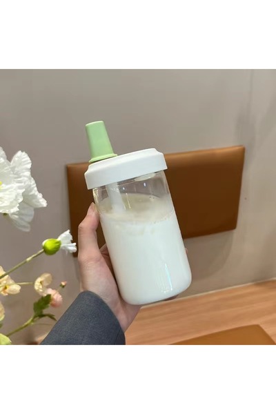Generic كوب شاي الفقاعات البلاستيكي ذو السعة الكبيرة، زجاجة سفر آمنة للاستخدا...