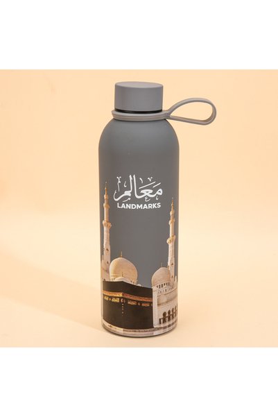 Generic زجاجة معزولة من الفولاذ المقاوم للصدأ سعة 500 مل مع مقبض للسفر والرحل...