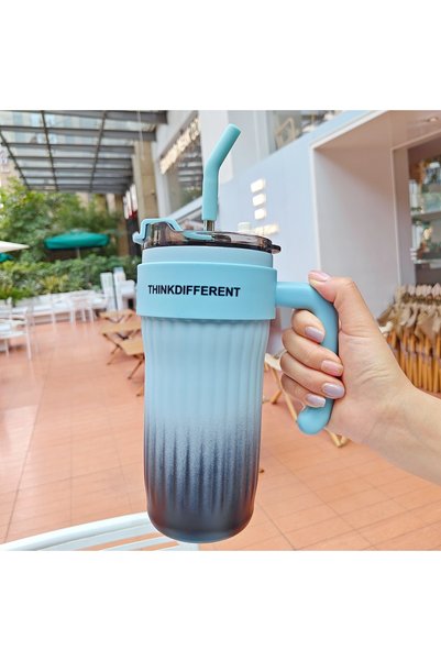 Generic Stainless Steel Straw Tumbler with Handle Insulated Ice Coffee Cup