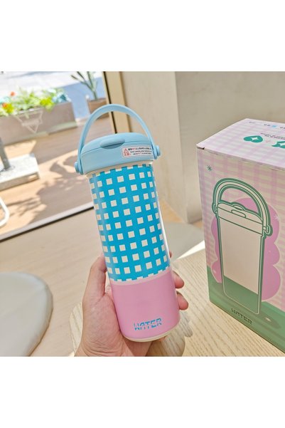Generic Stainless Steel Dual Drink Straw Tea Cup Portable Travel Tumbler