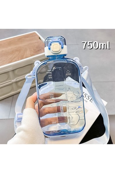 Generic Square Plastic Sports Water Bottle Frosted Fitness Travel Cup