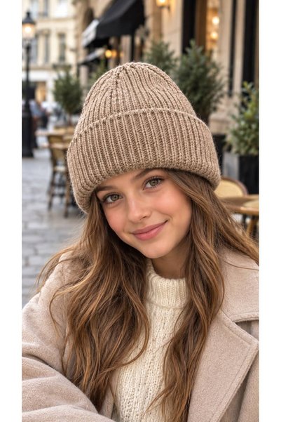 BALIENTE Mink-Style Soft-Textured Corded Fabric Knit Girls' Beanie, Ages 7–12