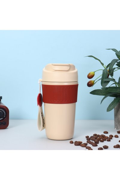 Generic 304 Stainless Steel Coffee Cup Dual Drink Mouth Leakproof Office