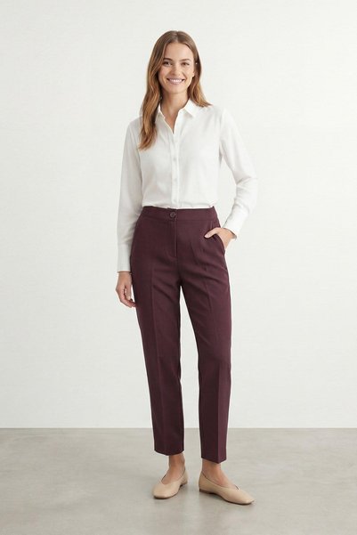 Puane Pantaloni din material textil în formă de morcov pentru femei - 18118PNT
