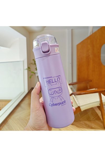 Generic Flip Straw Insulated Tumbler Stainless Steel Vacuum Student Coffee Cup