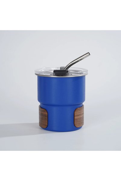 Generic 304 Stainless Steel Coffee Cup Straw Wood Sleeve Insulated Car Outdoor