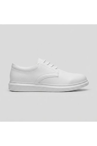 KİNDEP (Mnç) Non-Slip Sole, Lace-Up, White Casual Shoes