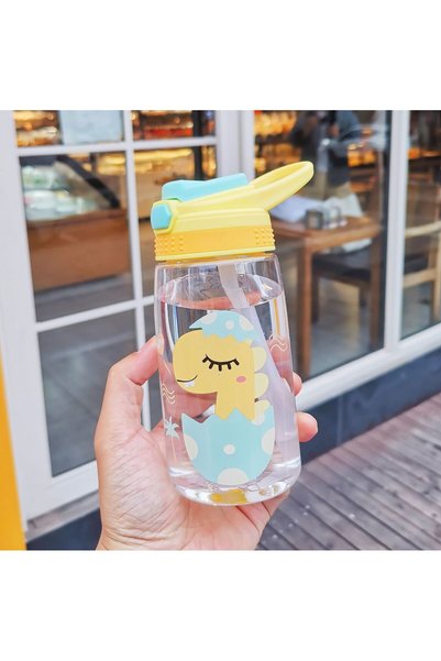 Generic Kids Plastic Straw Cup Spout Leakproof School Water Bottle