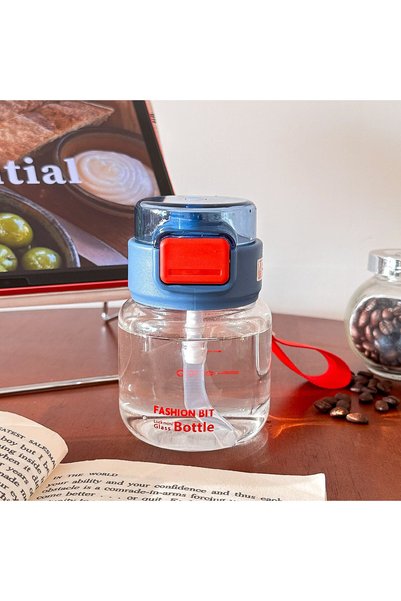Generic Borosilicate Mini Glass Cup Straw Direct Sip Heat Resistant Portable
