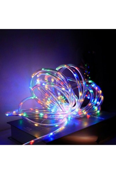 KMT Șir de lumini LED tub flexibil multicolor, 5 m, alimentare cu baterii, re...