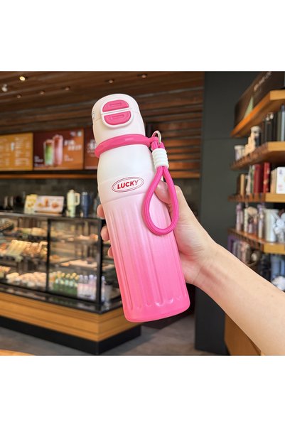 Generic Stainless Steel Dual Drink Straw Cup Vacuum Hot Cold Portable Bottle