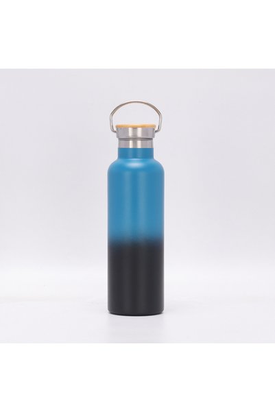 Generic 304 Stainless Steel Sports Water Bottle Bamboo Lid Handle Outdoor Large