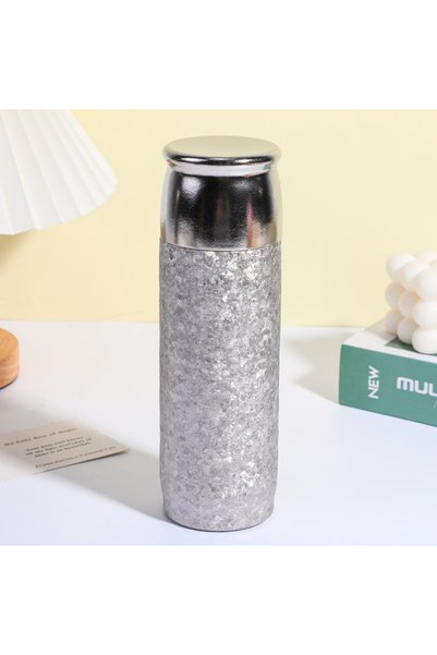 Generic Pure Titanium Vacuum Insulated Straight Tea Cup Ice Crystal Pattern