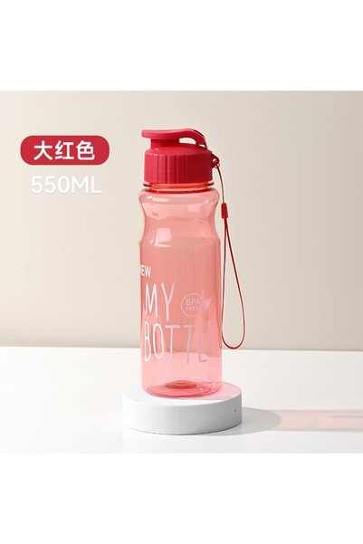 Generic Transparent Plastic Sports Water Bottle Handle Large Capacity Gym Cup