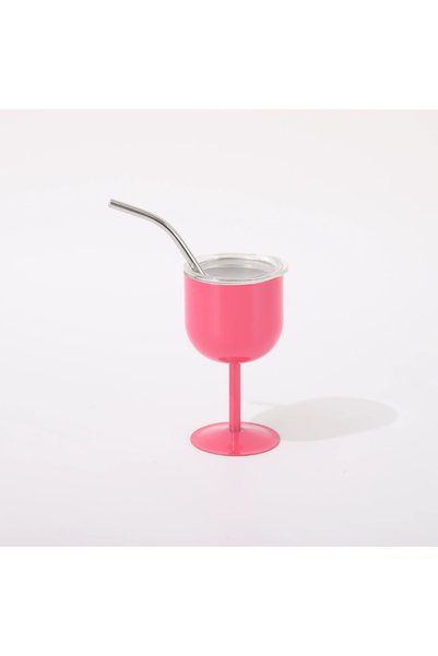 Generic 304 Stainless Steel Stemmed Cup 4oz Straw Double Wall Vacuum Outdoor
