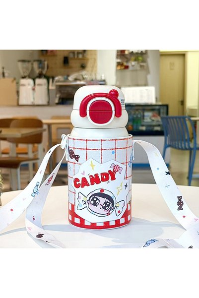 Generic Stainless Steel Kids Vacuum Insulated Straw Cup with Sleeve Dual Drink