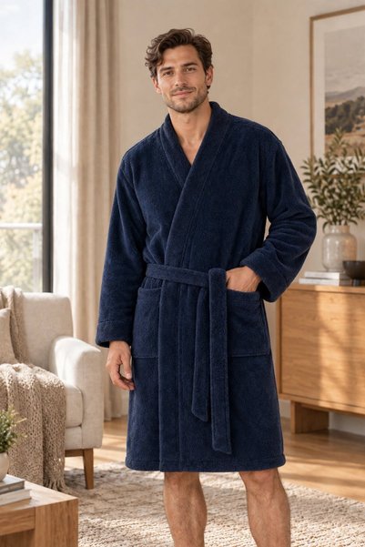 Ellia Soft Titan Wellsoft Kimono Slippers | Navy Blue