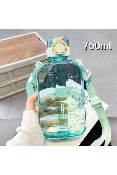 Generic Square Plastic Sports Water Bottle Frosted Fitness Travel Cup