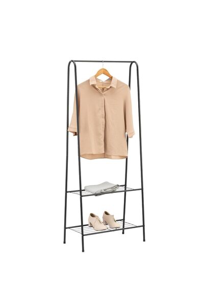 Lawazim Clothing Rack - 62x35.5x157cm Multifunctional Freestanding Iron Garme...