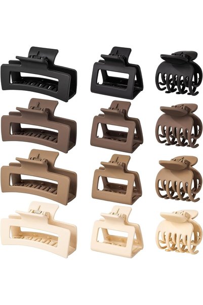 Generic 12 PCS Hair Claw Clips, Non-Slip Hairpin Set for Women, Multicolor St...