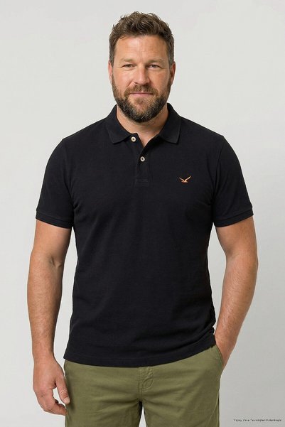 SMILE Cayman Black 100% Cotton Oversized Polo Shirt