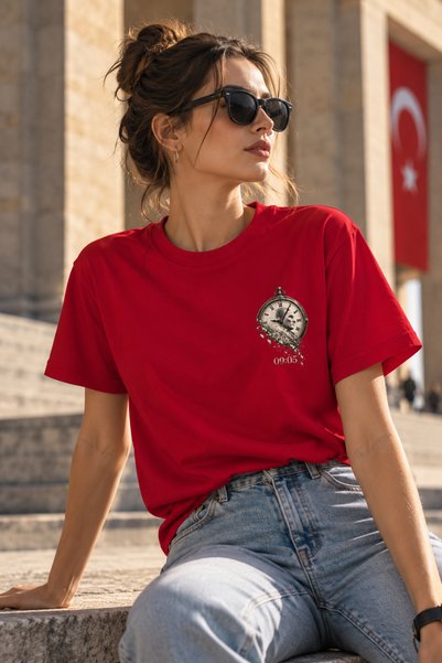 remonz November 10, Atatürk, 9:05 a.m. Printed Unisex T-Shirt – Minimalist Vi...