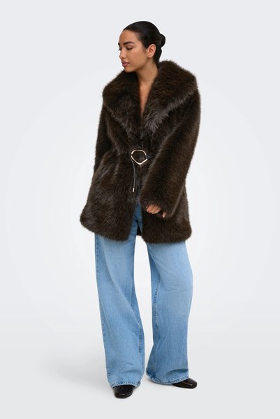 ONLY Regular Fit Geniş Yaka Suni Kürk Mont Kadın MONT 15381321