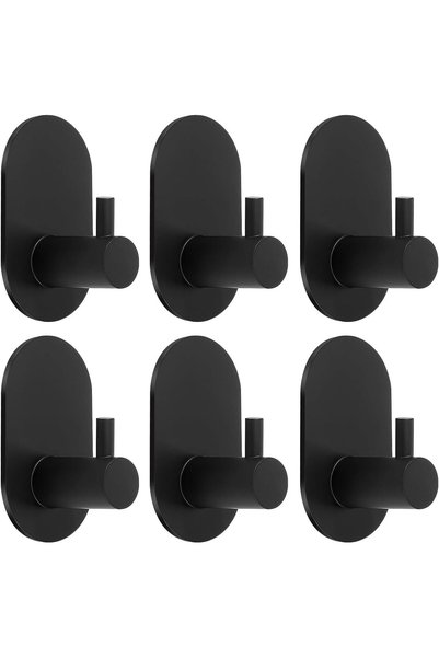 Generic 6 Pack Self Adhesive Heavy Duty Hooks, Towel Wall Hooks for Bathroom,...