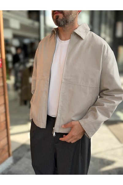 BYBASICMAN Jachetă oversize căptușită, cu fermoar din piatră, KNT-