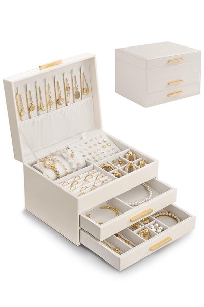 Lolalet 2-Layer Jewelry Boxes Organizer for Women Girls, Jewelry Storage Case...