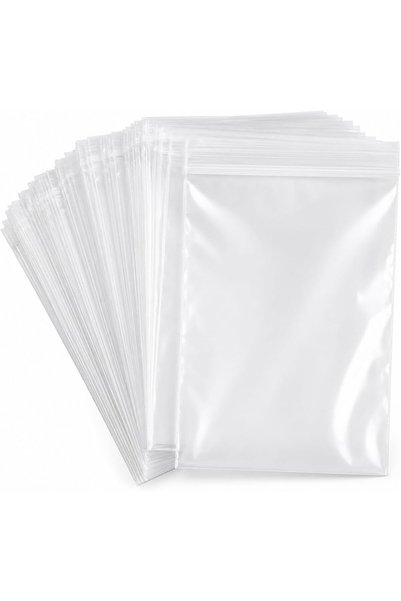 Generic 100 قطعة من أكياس البولي إيثيلين الشفافة القابلة لإعادة الإغلاق مقاس ...