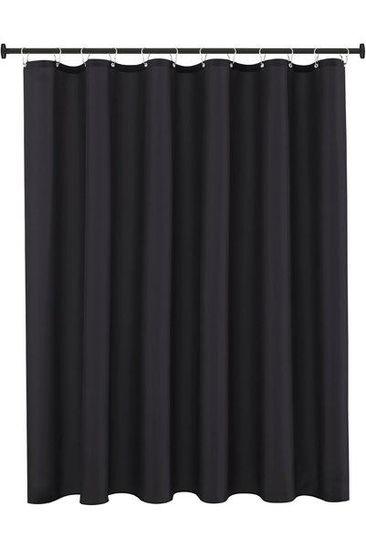 Generic Long Shower Curtain Fabric Liners 72" Width by 78" Length, Black Wate...