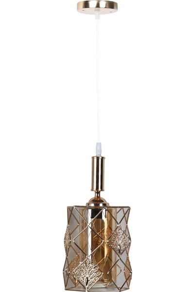 Generic Brand Single Modern Gold Stainless Steel Lampshade + Glass E27*1