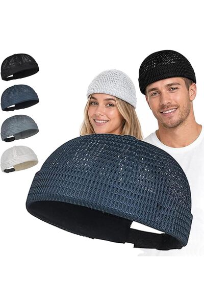 Generic Breathable Mesh Skull Cap, Brimless Docker Beanie, Adjustable 55-60 c...