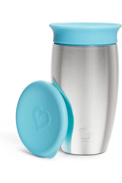 Generic Miracle 360 Degree Stainless Steel Sippy Cup, 10 oz/296 ml, Blue
