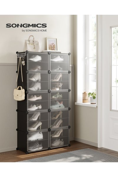 Talis Pantofar modular Negru 82x32x152 cm