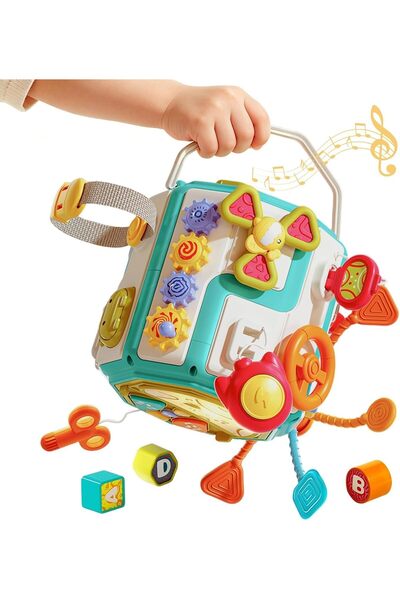 Generic 20-in-1 Busy Board Activity Cube, Educational Sensory Learning Toy fo...