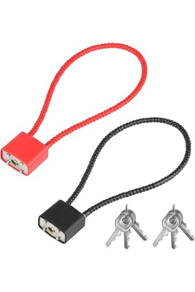 Generic 2 Pcs Steel Rope Padlocks With Keys And Steel Rope, Padlock Long Shac...