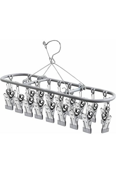 Generic Sock Drying Rack, Foldable Sock Hanger with 20 Clips, Stainless Steel...