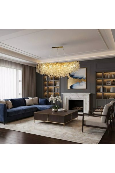 Generic Brand نجف مودرن ذهبي مع شفاف E14*16L قطر 1600 ملم