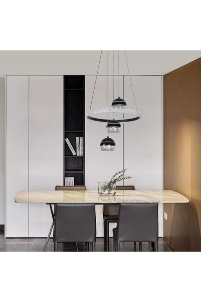 Generic Brand Modern black pendant light with 3 lights, 55 watts