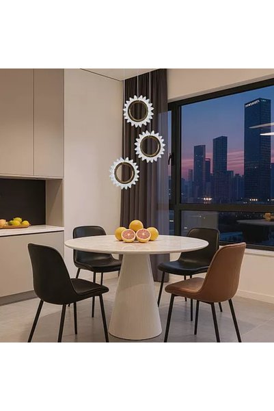 Generic Brand Modern gold-colored pendant light with 3 lights, 30 watts