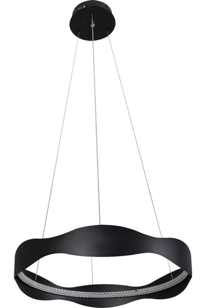 Generic Brand Najaf Modern Black Ring Diameter 40 cm Lighting Color 3 Lights ...