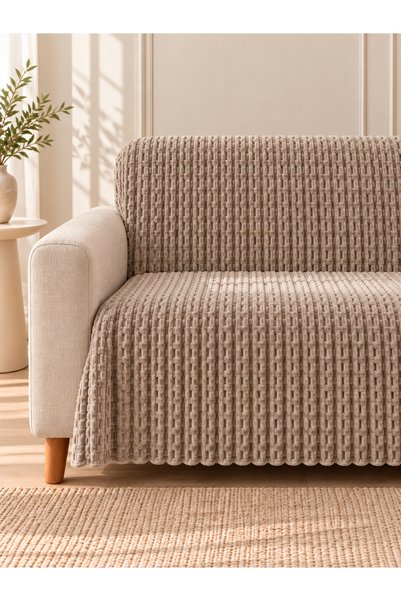 coverbox Dot-Patterned, Non-Slip, Washable Sofa Cover, Chair Shawl That Cover...