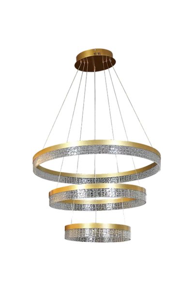 Generic Brand Modern Gold-Colored Lighting Fixture, 3 Lights, 250 Watts.