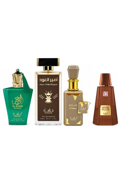 MANASIK Set 4 Manasik, Al Baraka Pistachio + Ameer al Oud Original + Eclat + ...