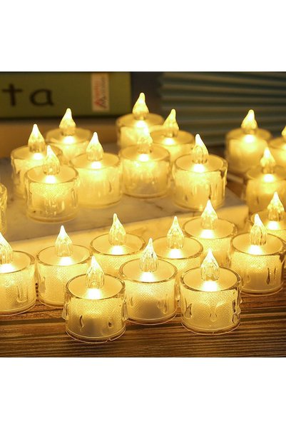 Generic 24 Pack Diwali Tea Lights, Gold-Tone Flameless LED Candles