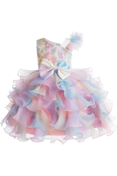 Generic Girls Pageant Party Dress, Ruffle Flower Ball Gown with Sequins, Kids...
