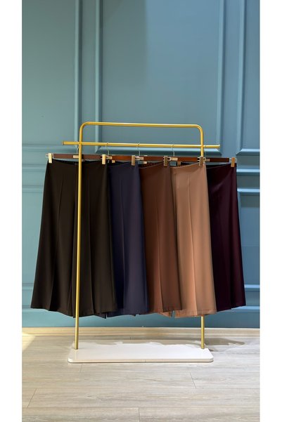 Sentez 5386 SHORT, WIDE-LEG PANTS WITH ELASTIC WAIST, MINK